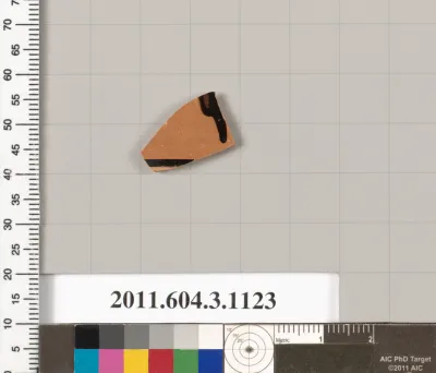 Terracotta fragment of a mastoid (drinking cup with narrow base) or a kyathos (cup-shaped ladle)