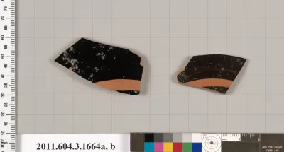 Terracotta fragments of kylikes: Band or lip cups (drinking cups)