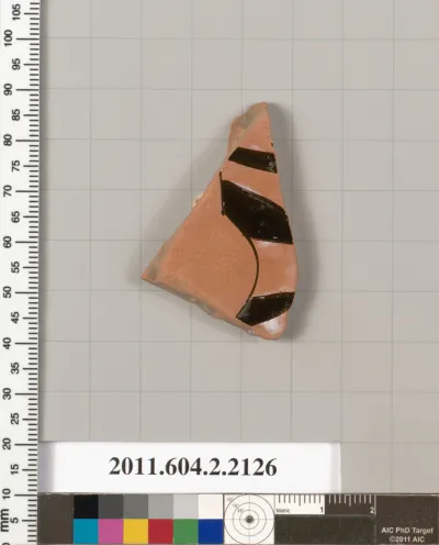 Terracotta fragment of a pot; glazed on the inside