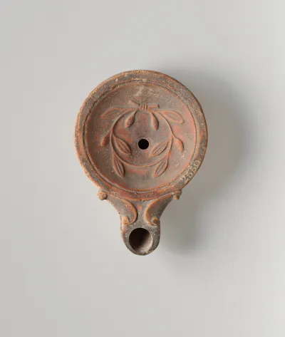 Terracotta oil lamp