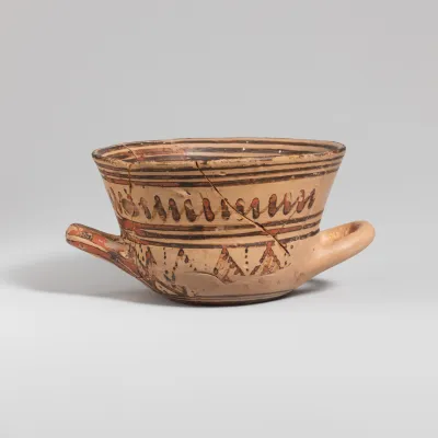 Terracotta skyphos (deep drinking cup)