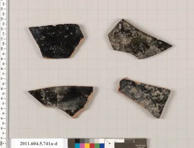 Terracotta fragments of kylikes (drinking cups)