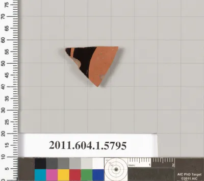 Terracotta fragment of a kylix: eye-cup  (drinking cup)