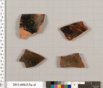 Terracotta fragments of a kylix (drinking cup)