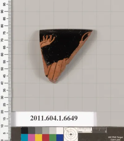 Terracotta rim fragment of a kylix (drinking cup)