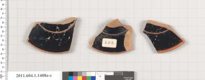 Terracotta fragments of kylikes (drinking cups)