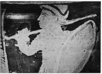 KRATER, COLUMN (ETRUSCAN, PSEUDO RED-FIGURE)