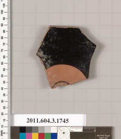 Terracotta fragment of a kylix: Band or lip cup (drinking cup)