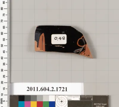 Terracotta rim fragment of a skyphos (deep drinking cup)