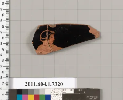 Terracotta rim fragment of a kylix (drinking cup)