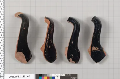 Terracotta fragments of kylikes (drinking cups)