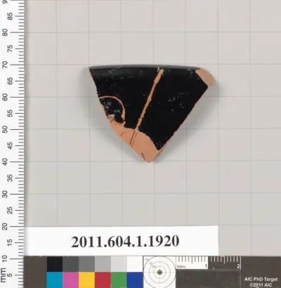Terracotta rim fragment of a kylix (drinking cup)