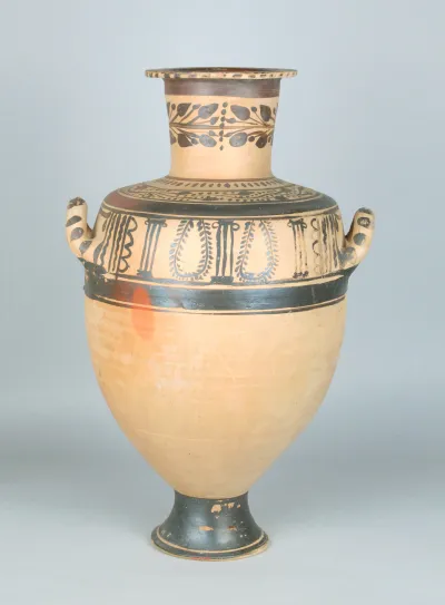 Terracotta Hadra hydria (water jar)
