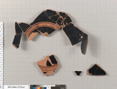 Terracotta fragments of a kylix (drinking cup)