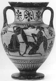 AMPHORA, NECK (ATHENIAN, BLACK-FIGURE)