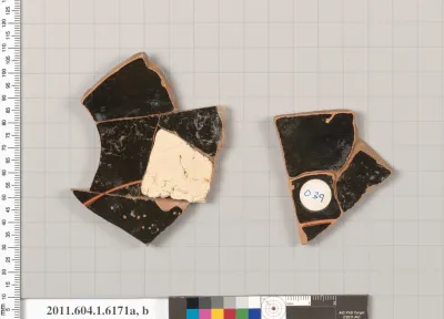 Terracotta fragments of a kylix (drinking cup)