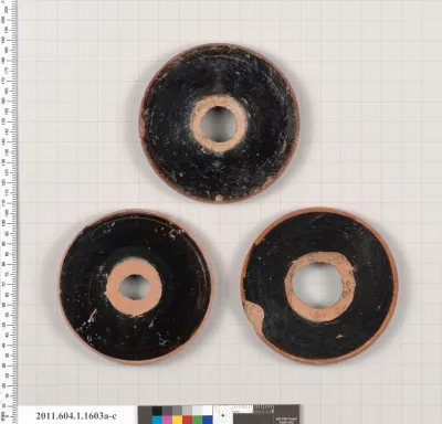 Terracotta fragments of kylikes (drinking cups)