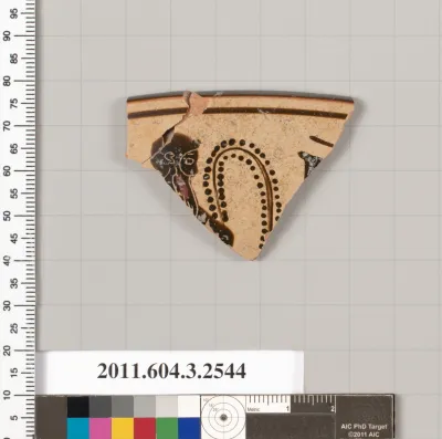 Terracotta rim fragment of a kylix: eye-cup (drinking cup)?