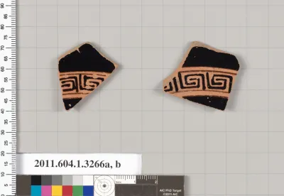 Terracotta fragments of kylikes (drinking cups)