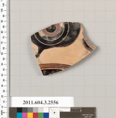Terracotta fragment of a kylix: eye-cup (drinking cup)