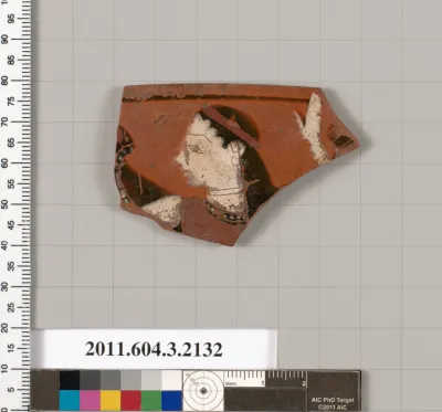 Terracotta rim fragment of a kylix (drinking cup)