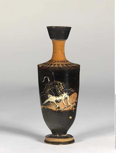 Attische Lekythos in Six-Technik.