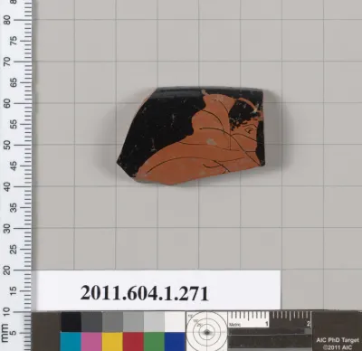 Terracotta rim fragment of a kylix (drinking cup)