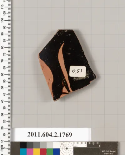 Terracotta rim fragment of a skyphos (deep drinking cup)