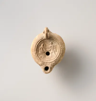 Terracotta oil lamp