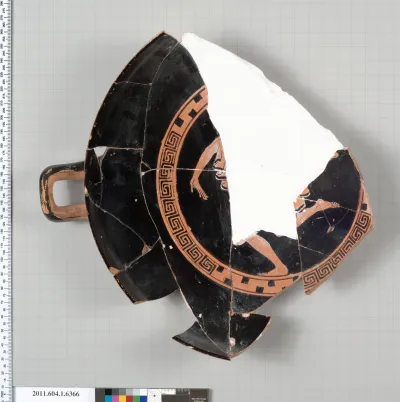 Terracotta fragment of a kylix (drinking cup)