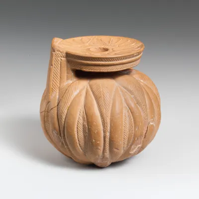 Terracotta aryballos (oil flask)