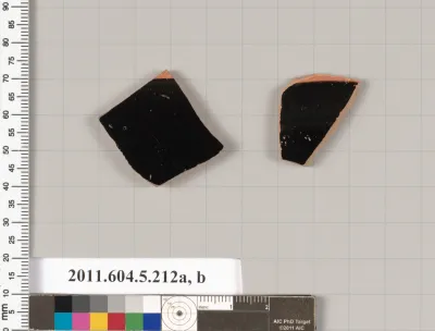 Terracotta fragments of kylikes (drinking cups)