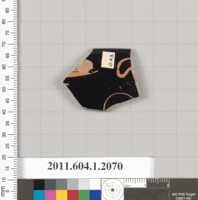 Terracotta rim fragment of a kylix (drinking cup)