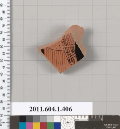 Terracotta fragment of a kylix (drinking cup)