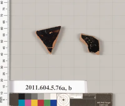 Terracotta fragments of kylikes (drinking cups)