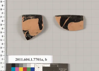 Terracotta rim fragments of a kylix (drinking cup)