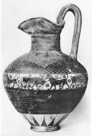OINOCHOE (PROTOCORINTHIAN, TRANSITIONAL, BLACK-FIGURE)
