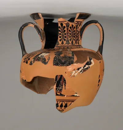Fragmentary Attic Black-Figure Neck Amphora (comprised of 34 fragments)