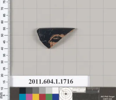 Terracotta rim fragment of a kylix (drinking cup)