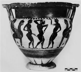 KRATER, COLUMN (ATHENIAN, BLACK-FIGURE)
