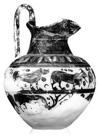 OINOCHOE (ETRUSCO-CORINTHIAN, BLACK-FIGURE)
