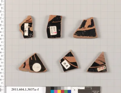 Terracotta fragments of kylikes (drinking cups)