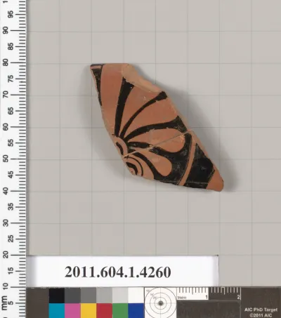 Terracotta rim fragment of a kylix (drinking cup)