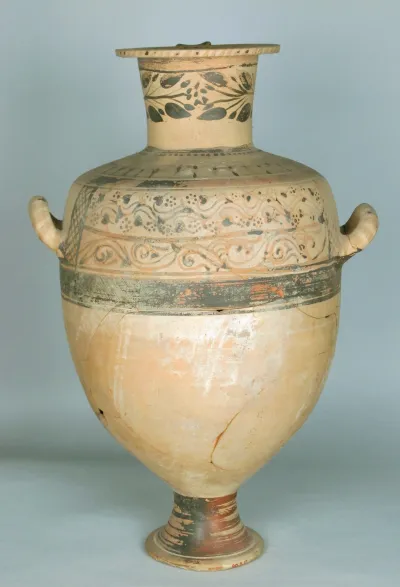 Terracotta Hadra hydria (water jar)