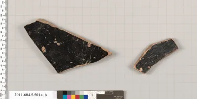 Terracotta fragments of a kylix (drinking cup)