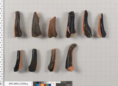 Terracotta fragments of kylikes (drinking cups)