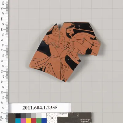 Terracotta rim fragment of a kylix (drinking cup)