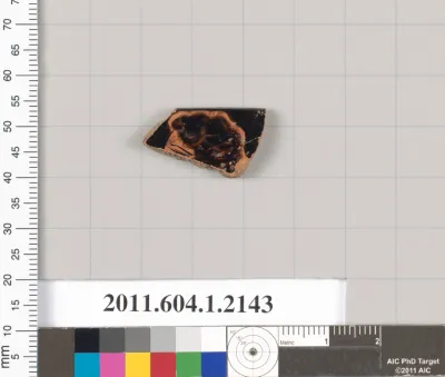 Terracotta rim fragment of a kylix (drinking cup)