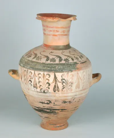 Terracotta Hadra hydria (water jar)