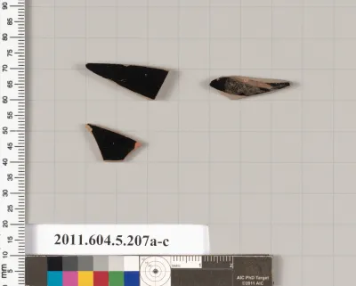 Terracotta fragments of kylikes (drinking cups)